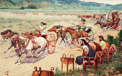 Цари делают ставки на гонки на колесницах в Древнем Риме