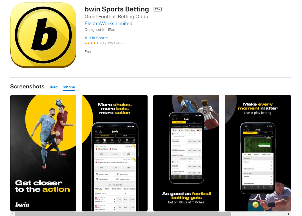 Игровая программа Bwin на iOS