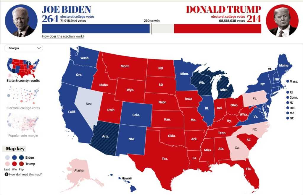Выборы в США карта