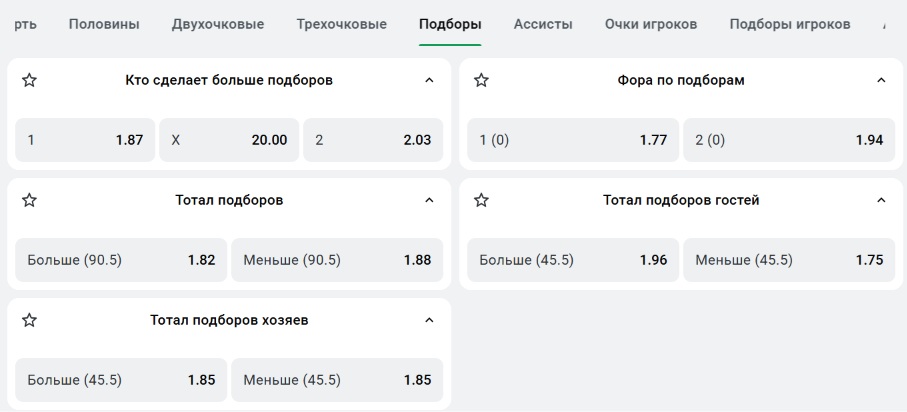 Ставки на подборы